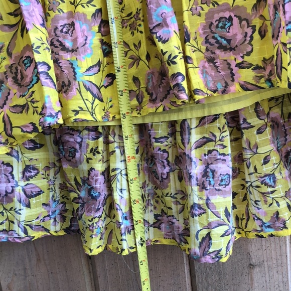 ANTHROPOLOGIE Clarabelle Maxi Skirt yellow with florals SIZE M NWT - Picture 12 of 15